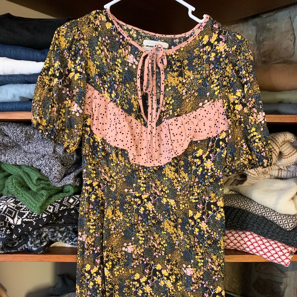 Urban outfitters floral neck tie dress